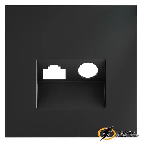 Накладка тв+интернет розетки Voltum S70 графит VLS002706