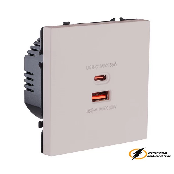 Зарядка USB 2 порта А+C 6000mA 65Вт Kollinger Eclipse кашемир