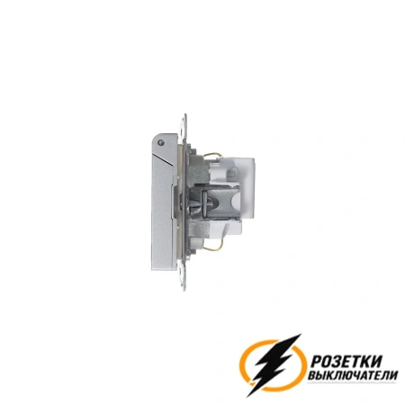 Розетка с белой крышкой ip20 16а 250в AtlasDesign алюминий