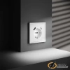 Розетка с USB зарядкой 2 порта, А+C 3,2 mA Voltum S70 белая матовая VLS040501