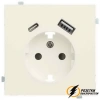Накладка розетки с USB A+C Rikett кремовый сатин