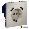 Розетка с USB зарядкой 2 порта, А 3,2 mA Voltum S70 кашемир VLS040402