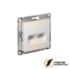 Компьютерная розетка rj45 UTP/FTP двойная cat 5e AtlasDesign жемчуг