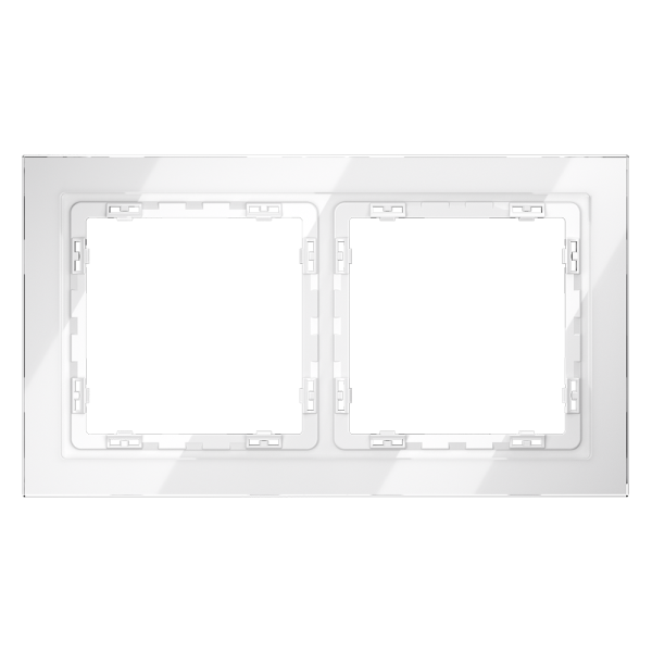 Рамка 2 местная стекло Voltum S70 белая глянцевая VLS110200