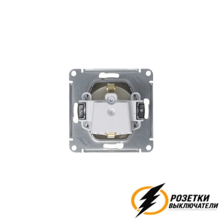 Розетка с заземлением со шторками 16а 250в AtlasDesign алюминий