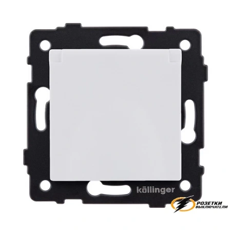 Розетка с крышкой ip41 16а 250в Kollinger Aspekt белая матовый