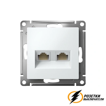 Компьютерная розетка rj45 UTP/FTP двойная cat 5e AtlasDesign лотос