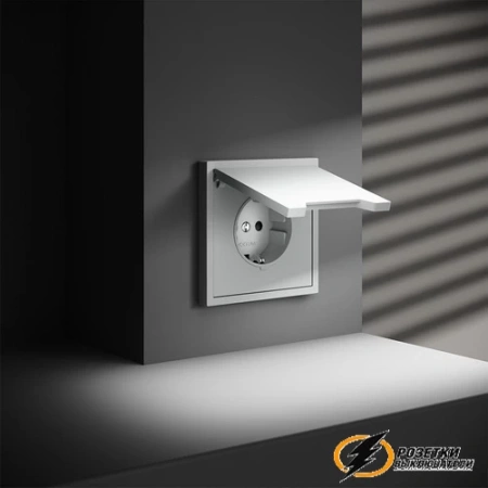 Розетка с крышкой ip40 16а 250в Voltum S70 белая матовая VLS040301