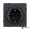 Розетка с USB зарядкой 2 порта А+C 2400mA Brionilux Z черная матовая
