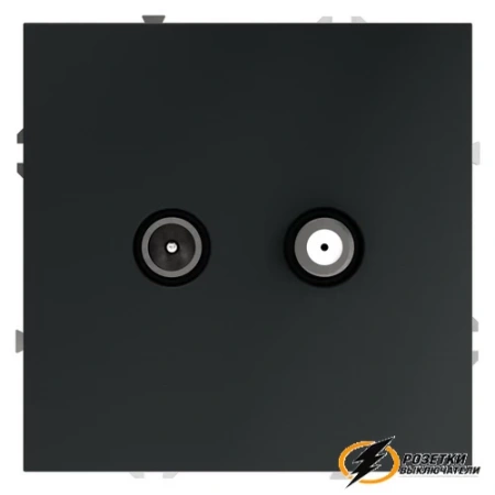 ТВ спутниковая розетка Voltum S70 графит VLS060406