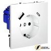 Розетка с USB зарядкой 2 порта, А+C 3,2 mA Voltum S70 белая матовая VLS040501
