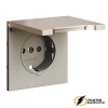 Накладка розетки с крышкой IP40 Voltum S70 Metal платина VLSM000809