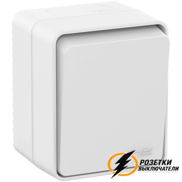 Выключатель накладной одноклавишный ip54 AtlasDesign Profi белый