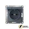 Розетка с белой крышкой ip20 16а 250в автозажимная AtlasDesign грифель