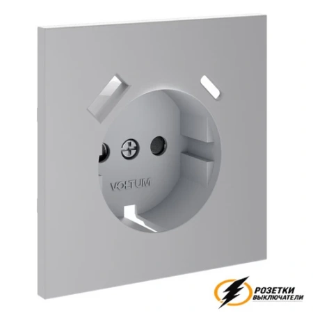 Розетка с USB зарядкой 2 порта, А+C 3,2 mA Voltum S70 серая VLS001016+VLS0405M