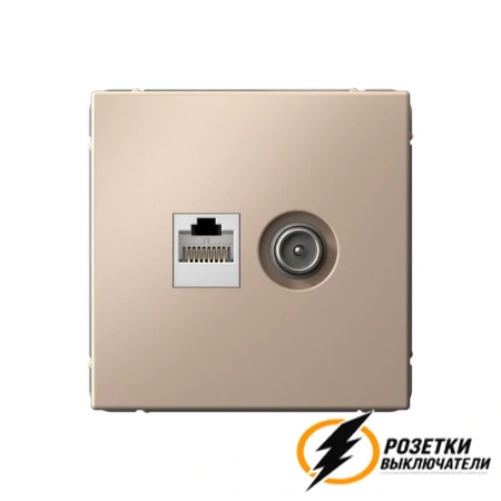Розетка тв и интернет rj45 cat 5 ArtGallery песочный