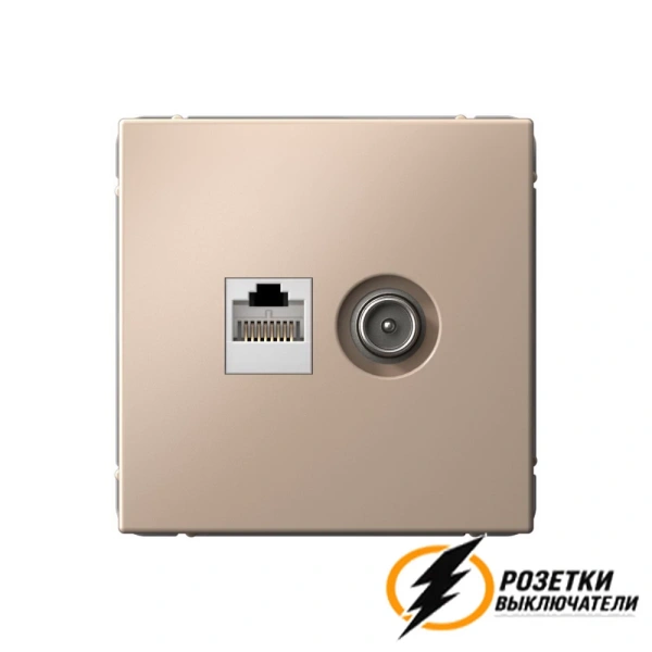 Розетка тв и интернет rj45 cat 5 ArtGallery песочный