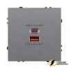 Зарядка USB 2 порта А+C 6000mA 65Вт Brionilux Z серая матовая