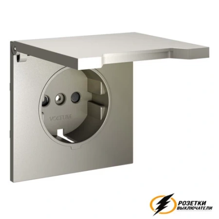 Накладка розетки с крышкой IP40 Voltum S70 шелк VLS000803