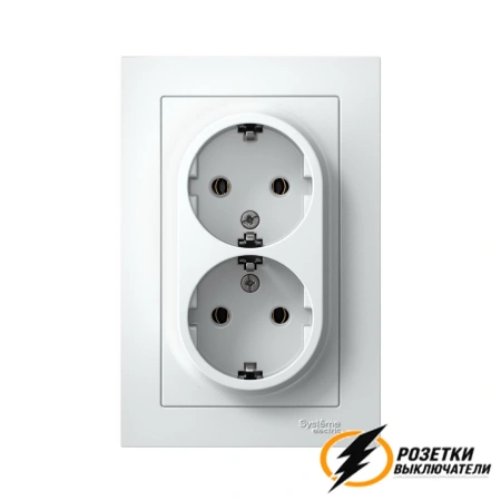 Розетка двойная с заземлением 10а 250в AtlasDesign лотос