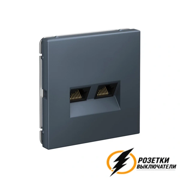 Компьютерная розетка rj45 двойная UTP cat 5e ArtGallery грифель