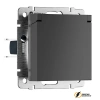 Розетка с крышкой ip40 16а 250в Werkel графит матовая