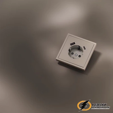 Накладка розетки зарядки тип А+C Voltum S70 Metal платина VLSM001009