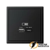 Зарядка USB 2 порта тип А-С 3000 mA ArtGallery карбон