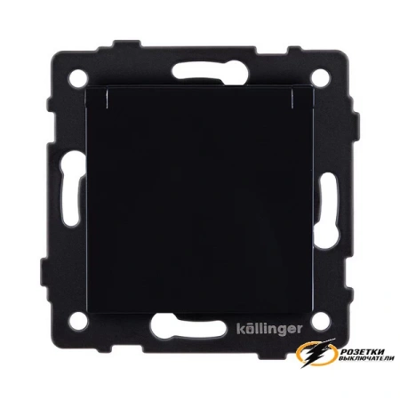 Розетка с крышкой ip41 16а 250в Kollinger Aspekt черная