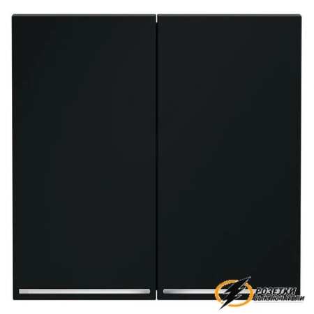 Накладка выключателя двухклавишного с подсветкой Voltum S70 графит VLS000406
