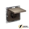 Розетка с белой крышкой ip20 16а 250в AtlasDesign мокко