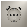 Розетка с USB зарядкой 2 порта, А+C 3,2 mA Voltum S70 кашемир VLS040502