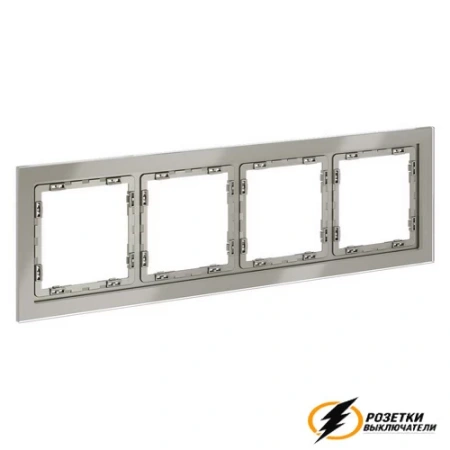Рамка 4 местная стекло Voltum S70 шелк VLS110403