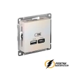 Зарядка USB 2 порта А+C 2,4 mA AtlasDesign жемчуг