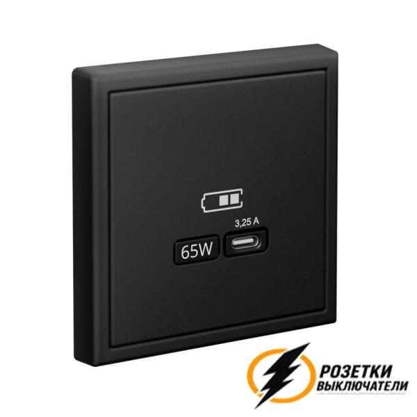 Зарядка USB 1 порта тип С 3250 mA ArtGallery карбон