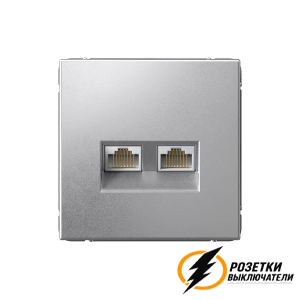 Компьютерная розетка rj45 двойная UTP cat 5e ArtGallery алюминий