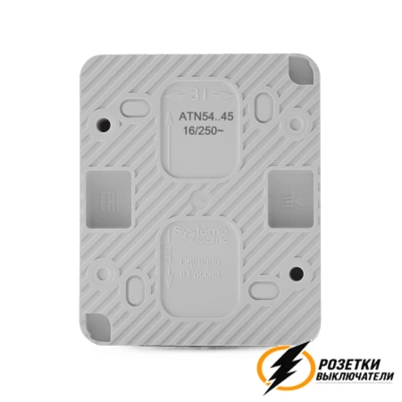 Розетка накладная с прозрачной крышкой ip54 16а 250в AtlasDesign Profi белая
