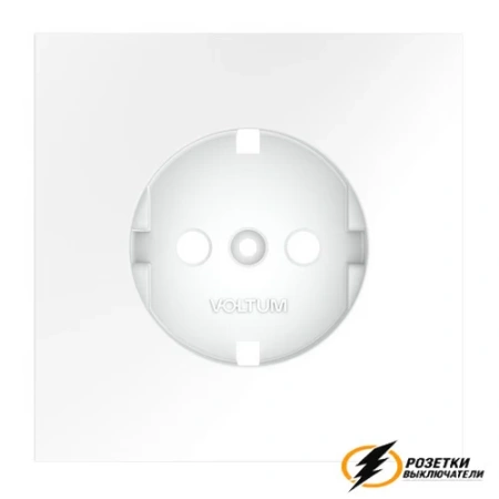 Накладка розетки с заземлением Voltum S70 белая матовая VLS000601