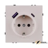Розетка с USB зарядкой 2 порта А+C 2400mA Kollinger Eclipse кашемир