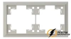 Рамка пластиковая 2 местная Rikett Classic лен