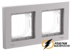 Рамка пластиковая 2 местная ip44 AtlasDesign алюминий