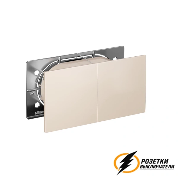 Розетка двойная с крышкой 10а 250в AtlasDesign бежевая
