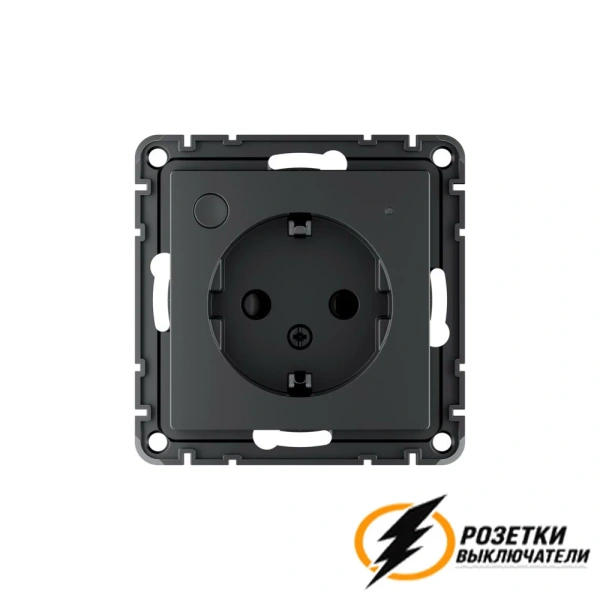 Умная розетка Zigbee Sber с заземлением 10а 250в Atlas карбон