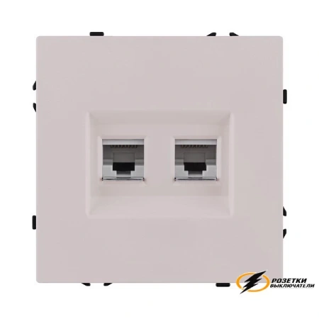 Розетка компьютерная rj45 двойная cat 6 Kollinger Eclipse кашемир