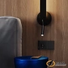 Выключатель трехклавишный Voltum S70 черный VLS030107