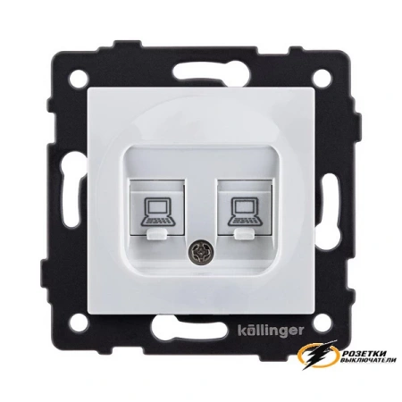 Розетка компьютерная rj45 двойная cat 5e Kollinger Aspekt белая