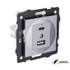 Зарядка USB 2 порта А+C 3000mA 20Вт Kollinger Aspekt серая
