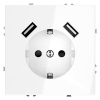 Розетка с USB зарядкой 2 порта, А 3,2 mA Voltum S70 белая глянцевая VLS040400