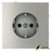 Розетка с заземлением 16а 250в Voltum S70 сталь VLS040104