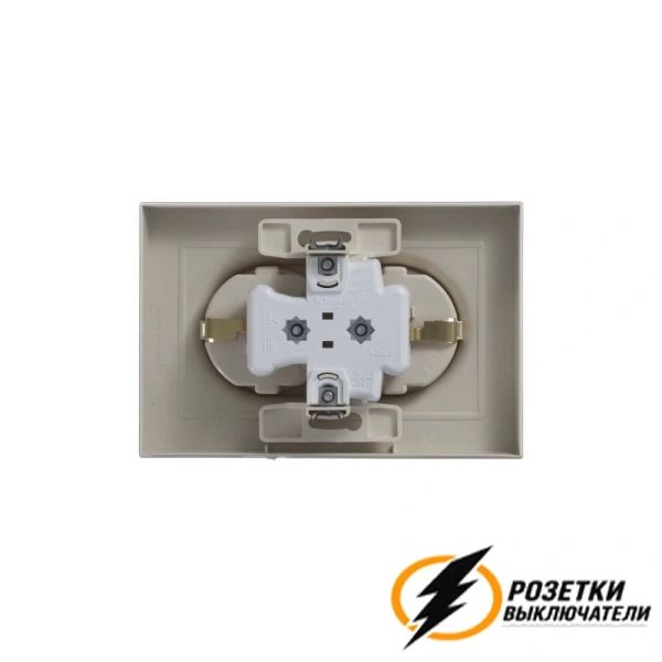 Розетка двойная с заземлением 10а 250в AtlasDesign бежевая